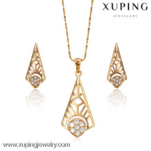 62972-Xuping young girl jewellery gold earring pendant set jewelry